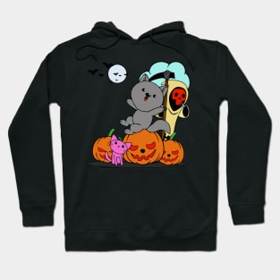 Halloween pumpkins with bats and squirrel Hoodie